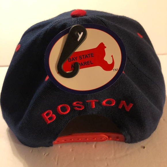 Bay State Apparel NWT Snapback Boston Hat Navy/Red - Picture 2 of 10
